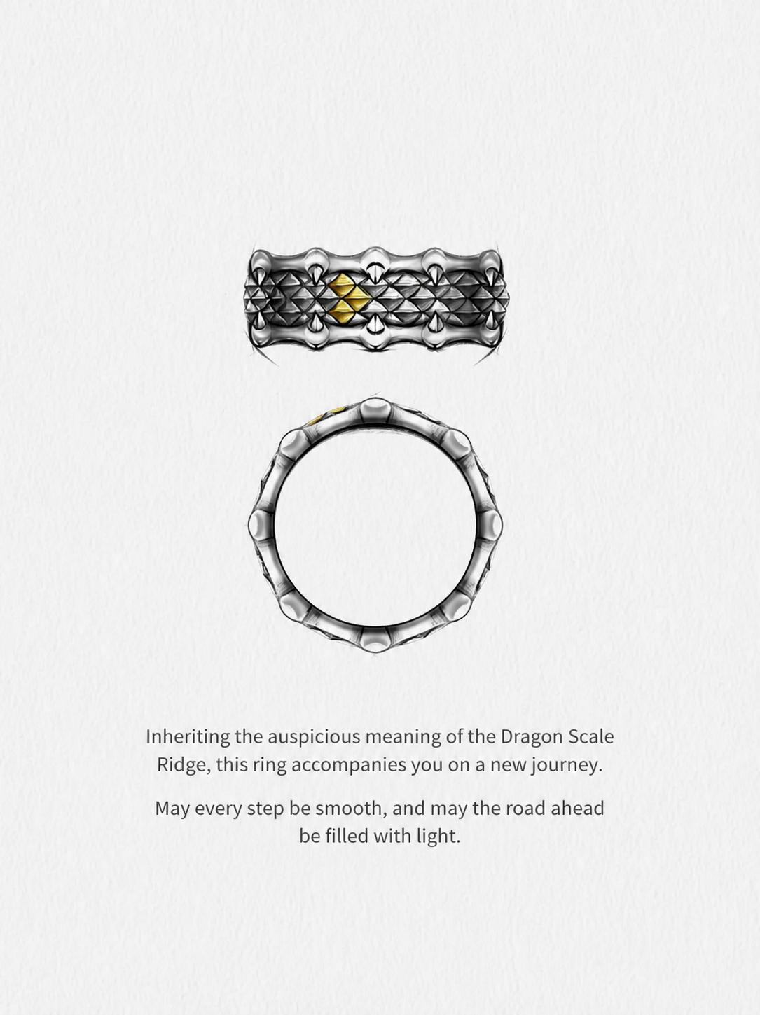 Dragon Scale Sterling Silver Biker Ring - product view 5