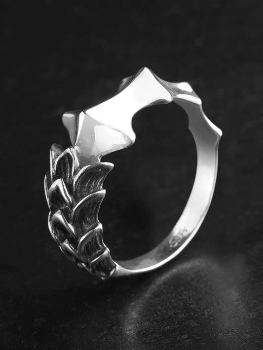 Dragon Spine 925 Sterling Silver Adjustable Open Ring - view 1