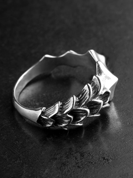 Dragon Spine 925 Sterling Silver Adjustable Open Ring - view 2