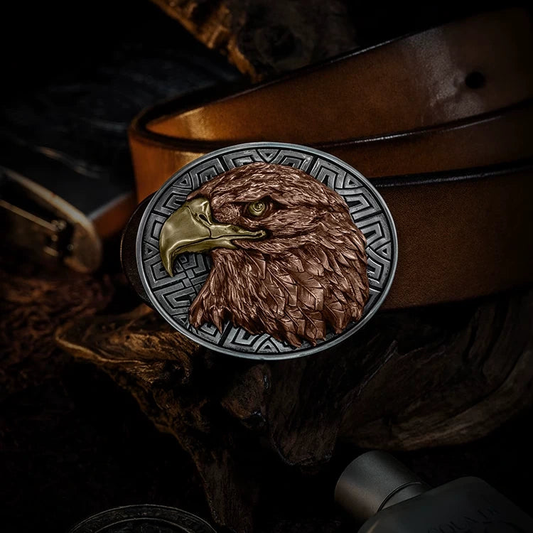 Eagle Head 3D Relief Biker Belt Buckle product view