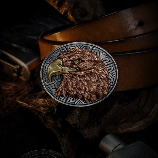 Eagle Head 3D Relief Biker Belt Buckle product view