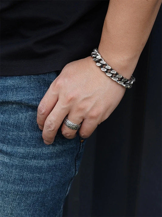 Eagle Nest 925 Sterling Silver Biker Band product view 3