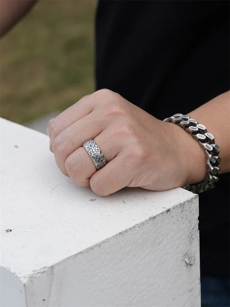 Eagle Nest 925 Sterling Silver Biker Band product view 4