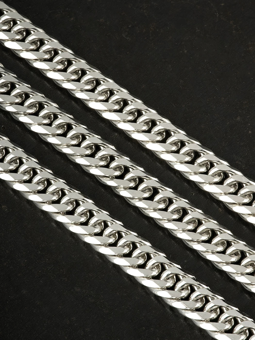 eight cut sterling silver curb chain bracelet product view 2