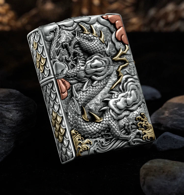 Emerging Dragon 3D Relief Biker Lighter – clean product detail view 1