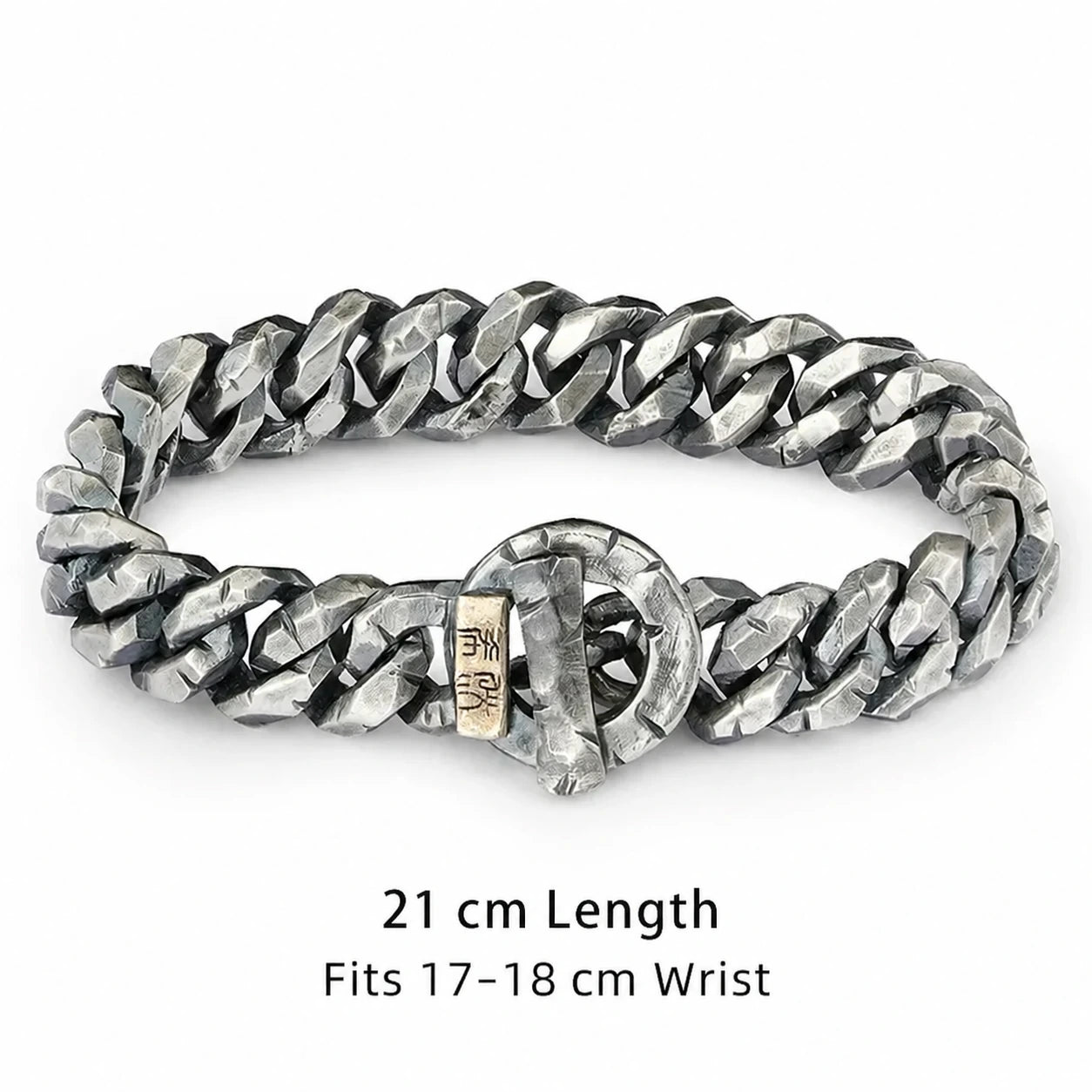 21 cm sterling silver Cuban bracelet for 17 to 18 cm wrist