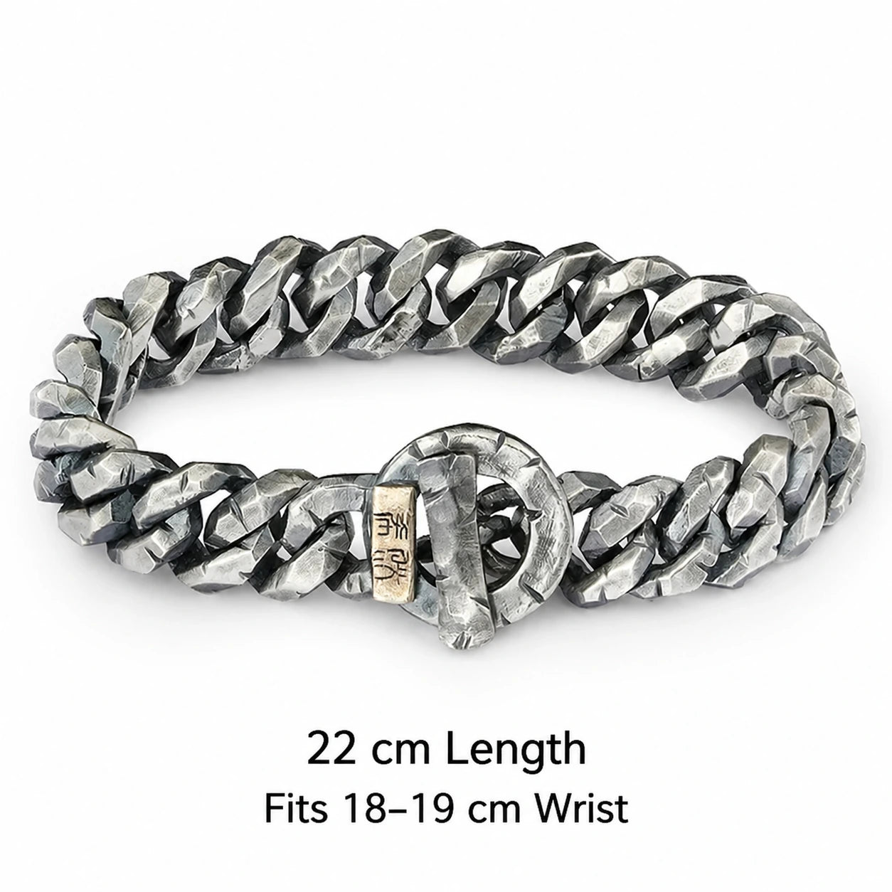 22 cm sterling silver Cuban bracelet for 18 to 19 cm wrist