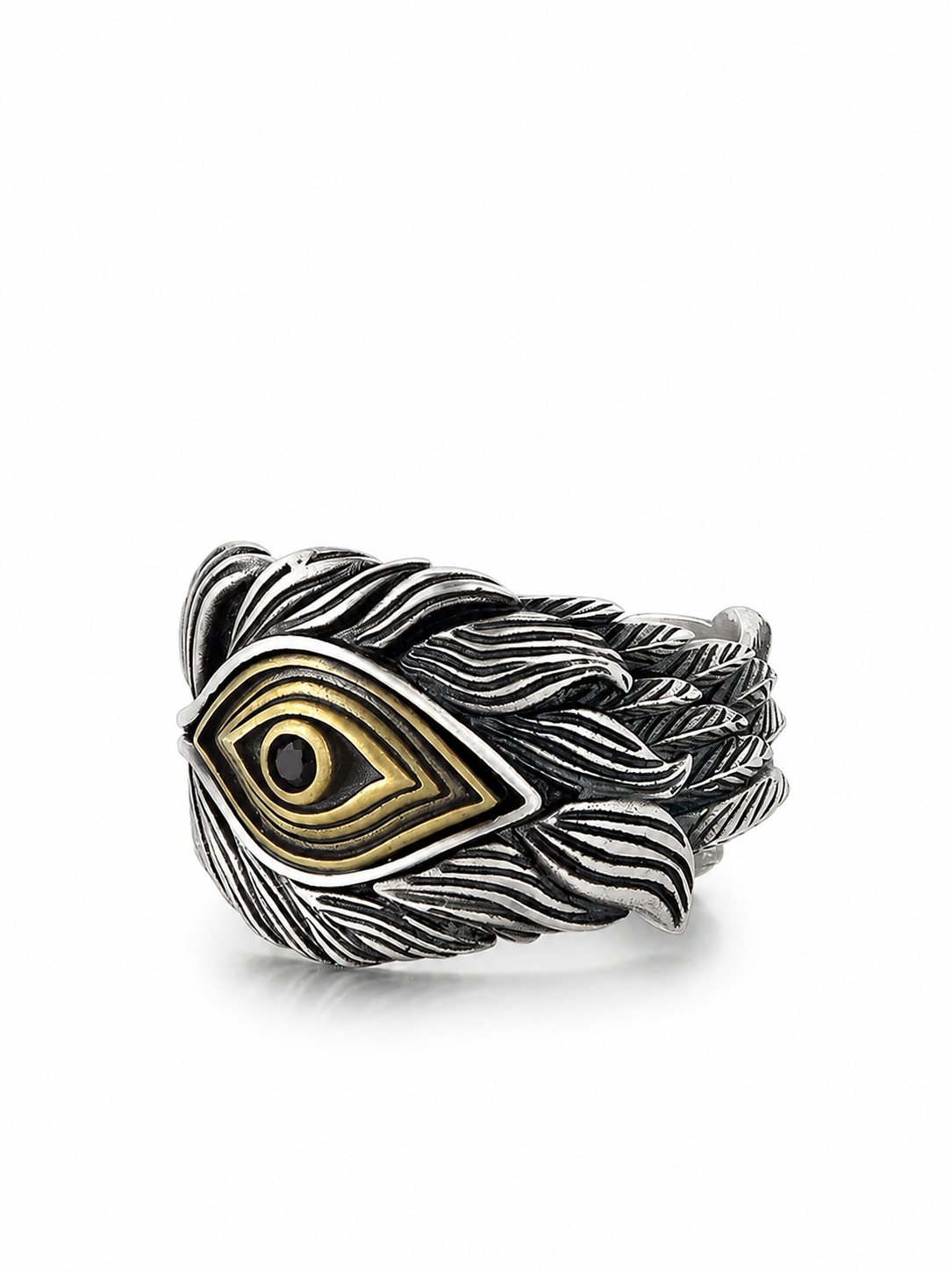 Eye of Horus Feather Sterling Silver Ring - product view 2