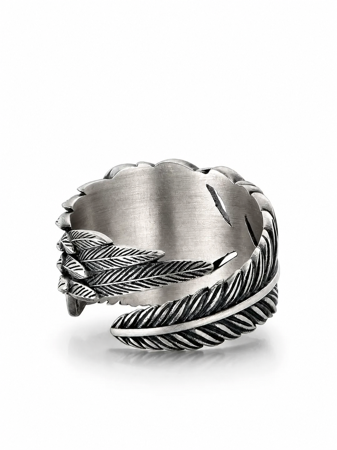 Eye of Horus Feather Sterling Silver Ring - product view 3