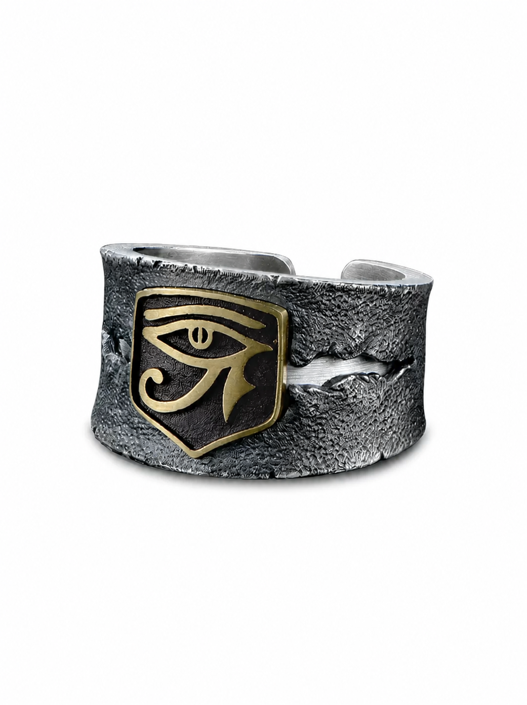 Eye of Horus Wide Sterling Silver Ring - product view 5