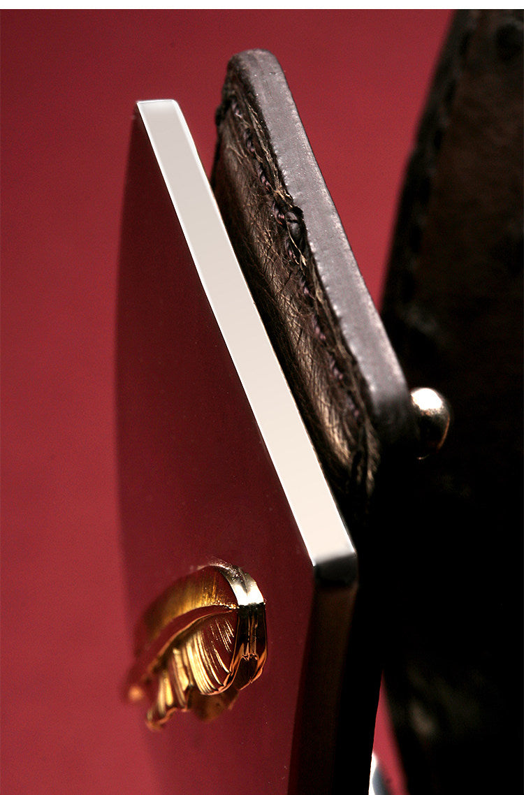 Falcon Feather Ostrich Leather Biker Belt — detail view 6