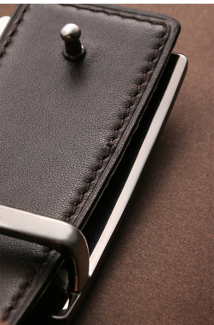 Falcon Feather Ostrich Leather Biker Belt — detail view 8