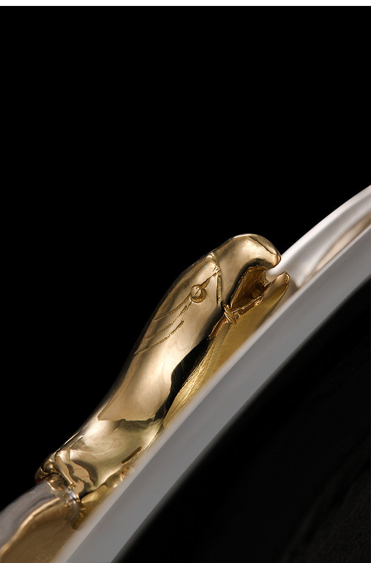 Falcon Silver Crocodile Leather Biker Belt — detail view 7