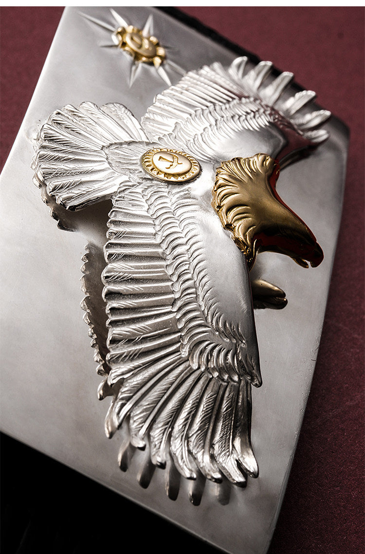 Falcon Silver Crocodile Leather Biker Belt — detail view 13
