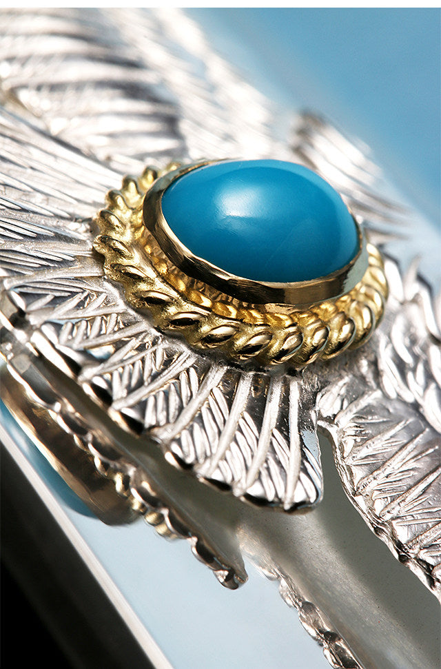 Falcon Turquoise Ostrich Leather Biker Belt — detail view 6