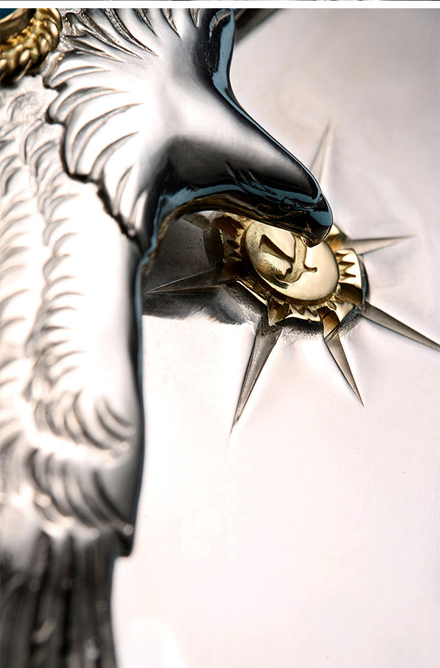 Falcon Turquoise Ostrich Leather Biker Belt — detail view 9