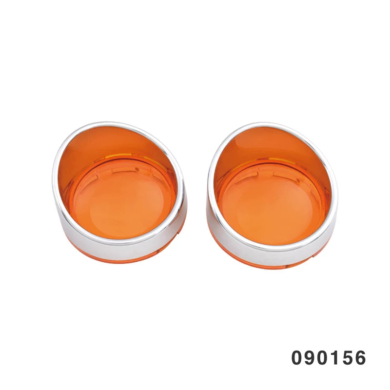 Fangster 090156 chrome turn signal housings with amber lenses