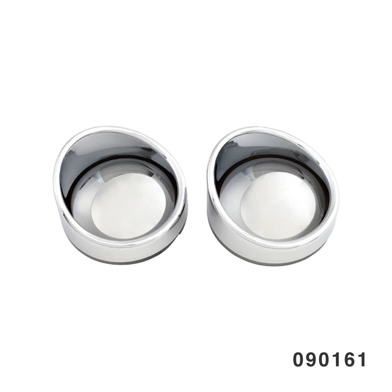 Fangster 090161 chrome housings with clear-center smoked lenses