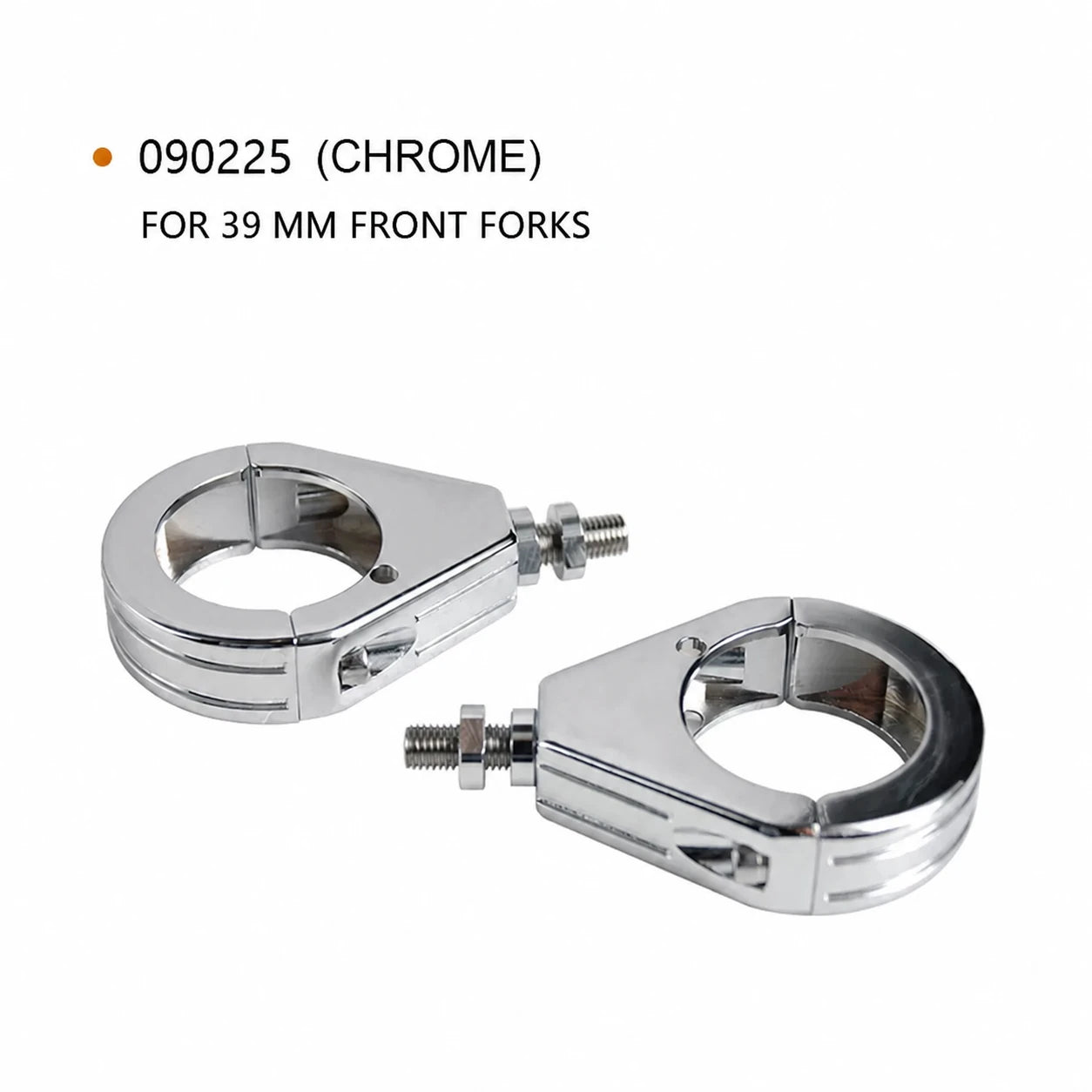Fangster 090225 chrome turn signal relocation brackets for 39 mm front forks