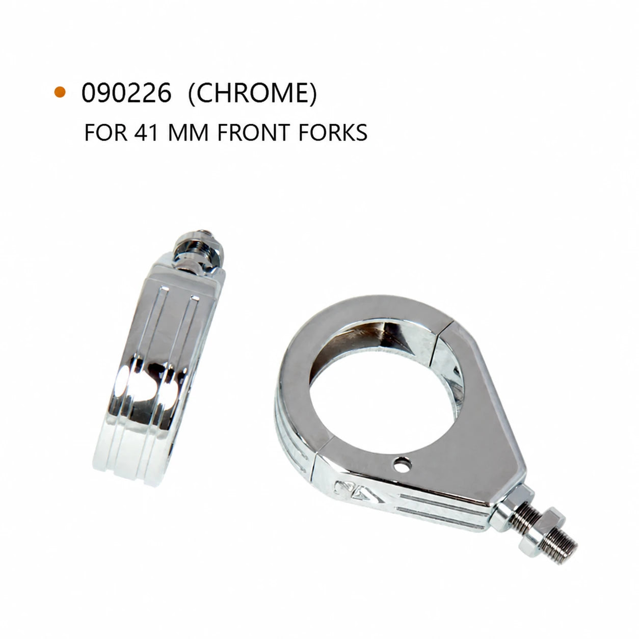 Fangster 090226 chrome turn signal relocation brackets for 41 mm front forks