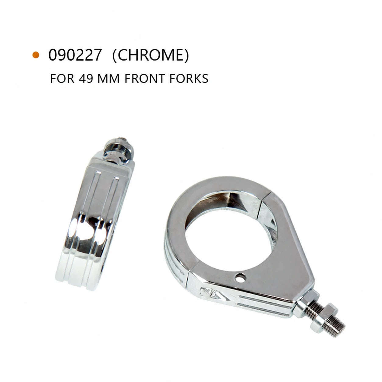 Fangster 090227 chrome turn signal relocation brackets for 49 mm front forks
