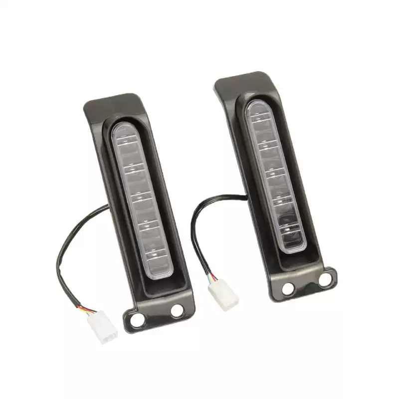 Fangster 090303 black saddlebag gap LED light pair with wiring connectors