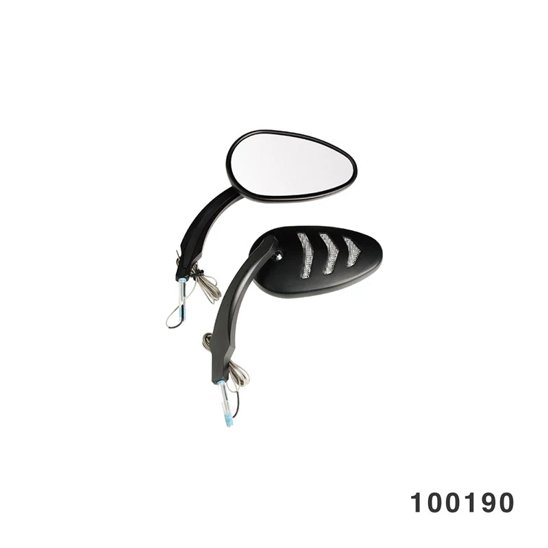 Fangster 100190 black mirrors with three integrated LED light strips