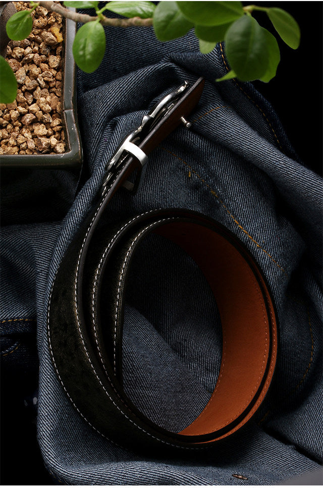 Floral Silver Leather Biker Belt — detail view 4