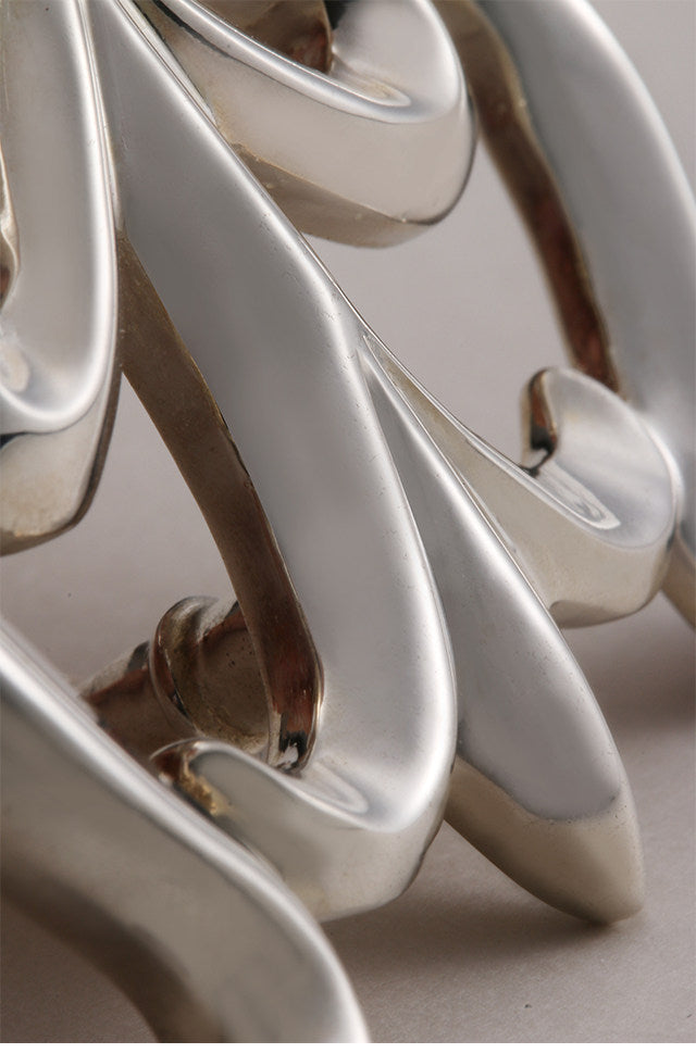 Floral Silver Leather Biker Belt — detail view 8