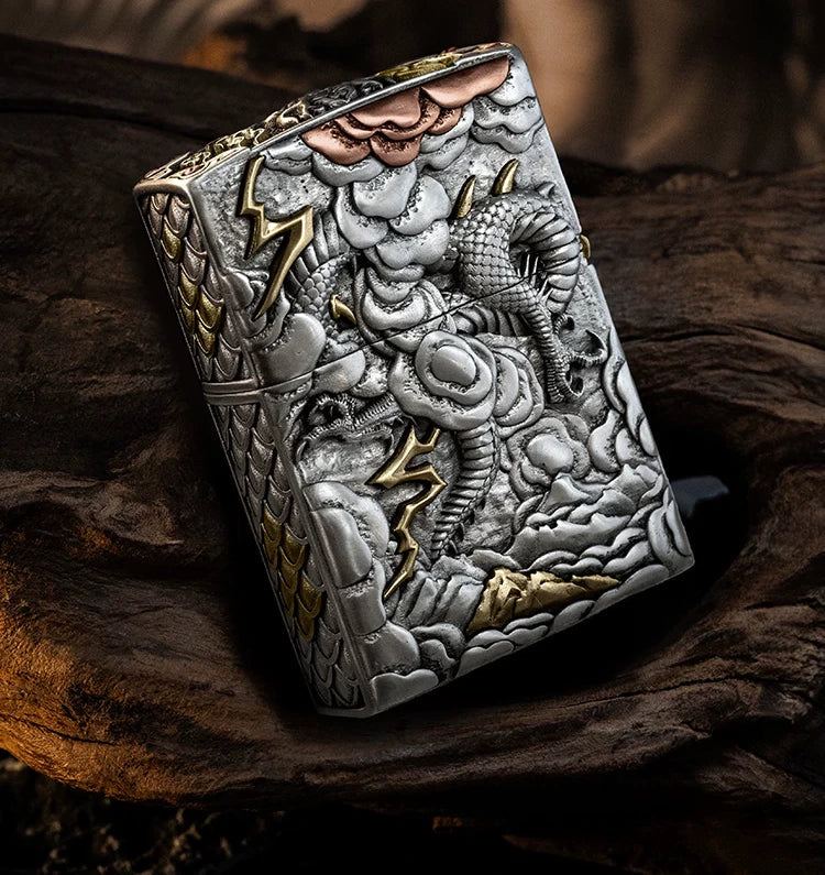 Flying Dragon 3D Relief Biker Lighter – clean product detail view 2