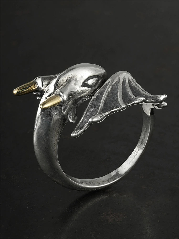 Flying Dragon 925 Sterling Silver Adjustable Open Ring product view 2