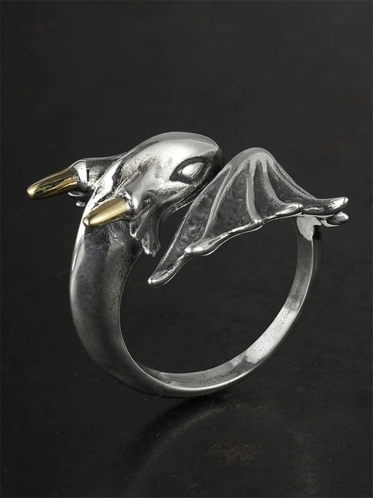 Flying Dragon 925 Sterling Silver Adjustable Open Ring product view 2