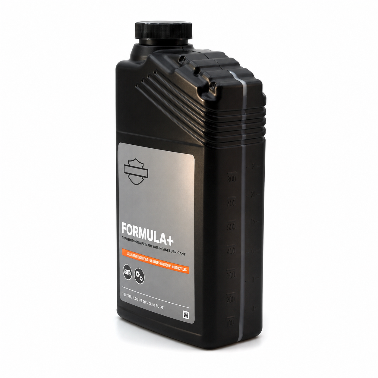Formula+ gear oil bottle three-quarter view