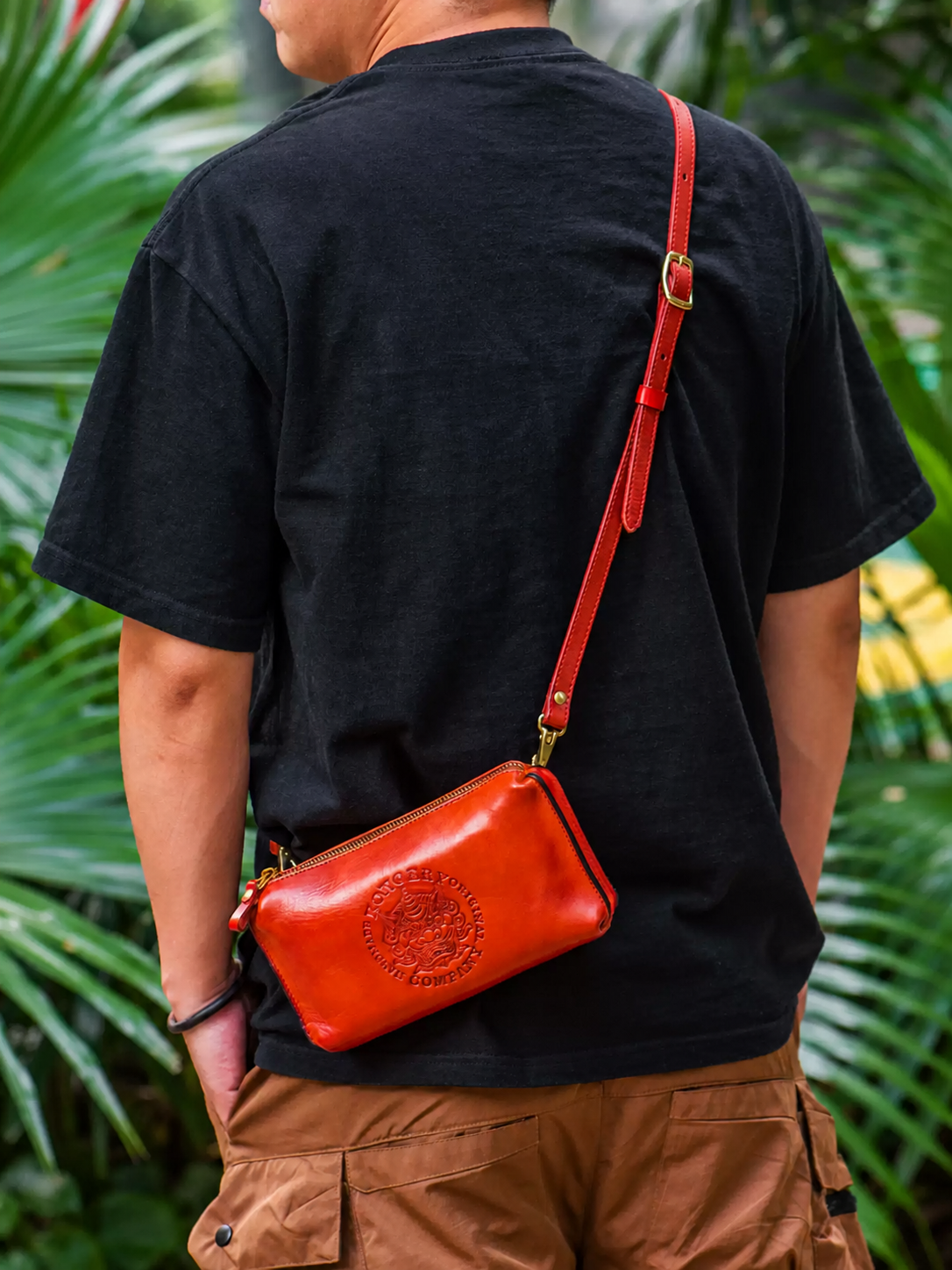 fortune guardian leather biker shoulder wallet worn crossbody