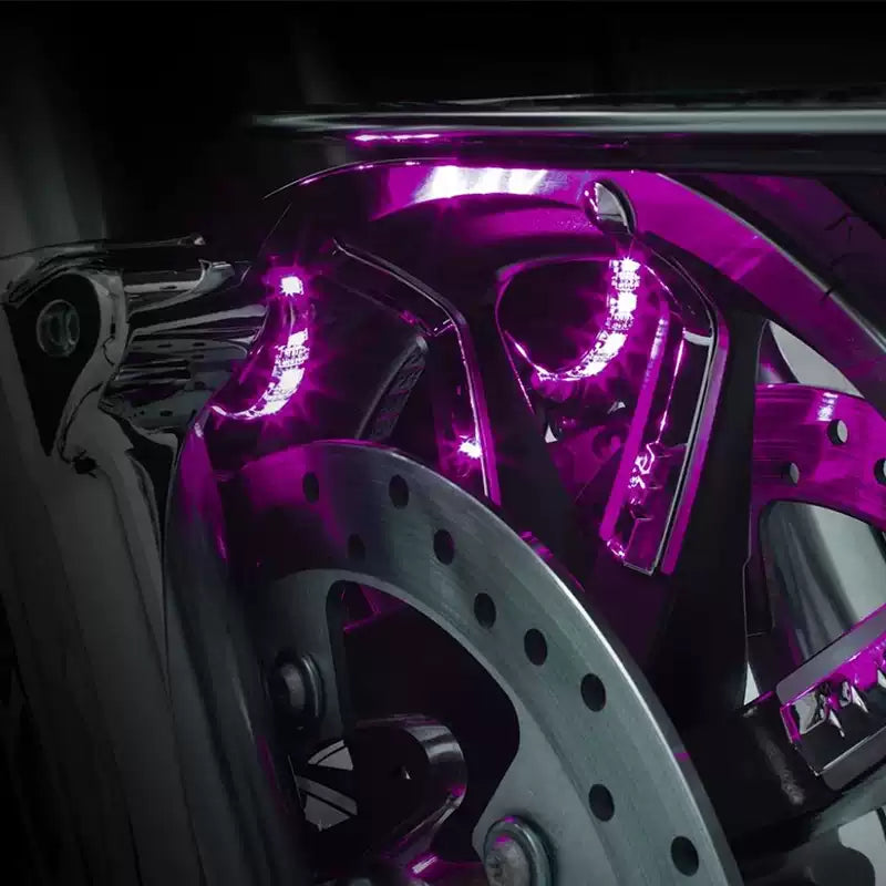 Harley front wheel LED accent light kit illuminated purple