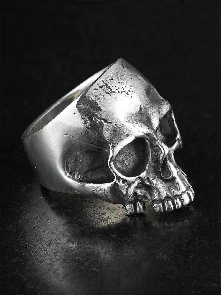Full Face Skull 925 Sterling Silver Biker Ring product view 2