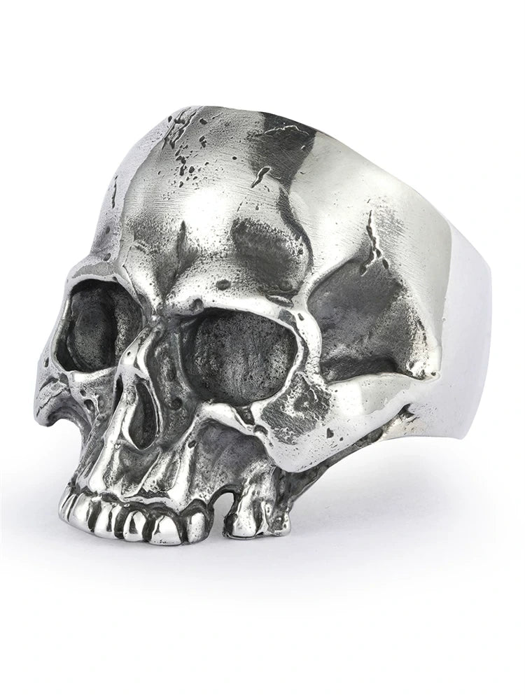 Full Face Skull 925 Sterling Silver Biker Ring product view 5