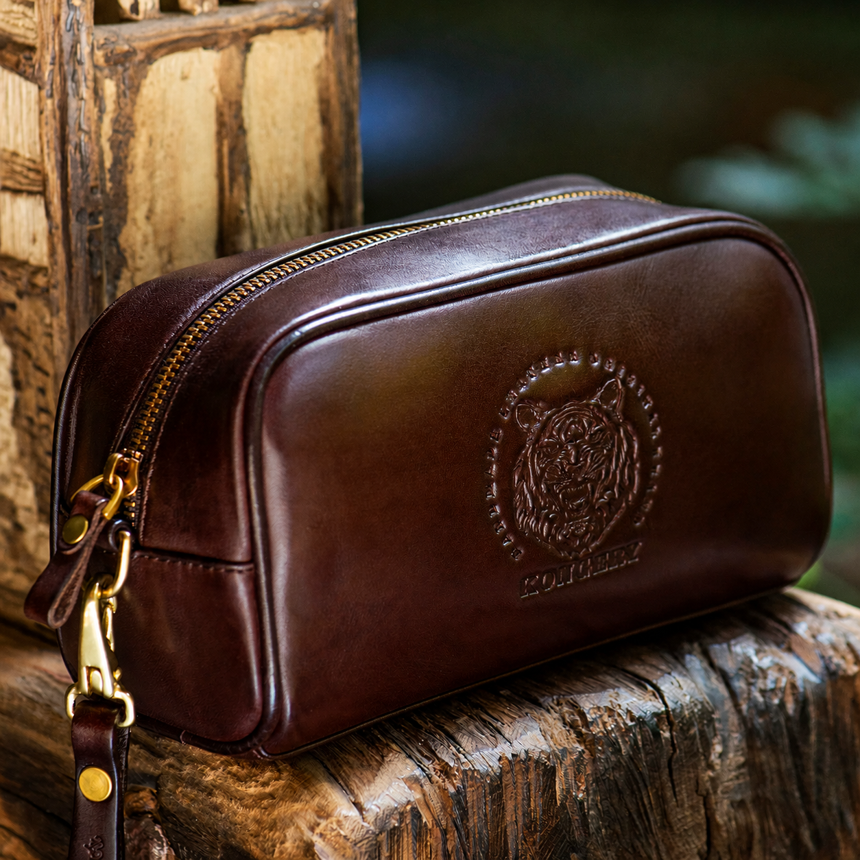 full grain leather biker pipe edc organizer 4