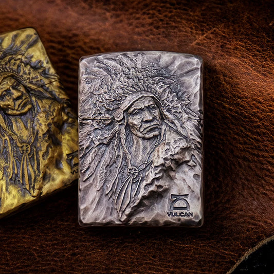 gazing chief hand-carved biker lighter case product view