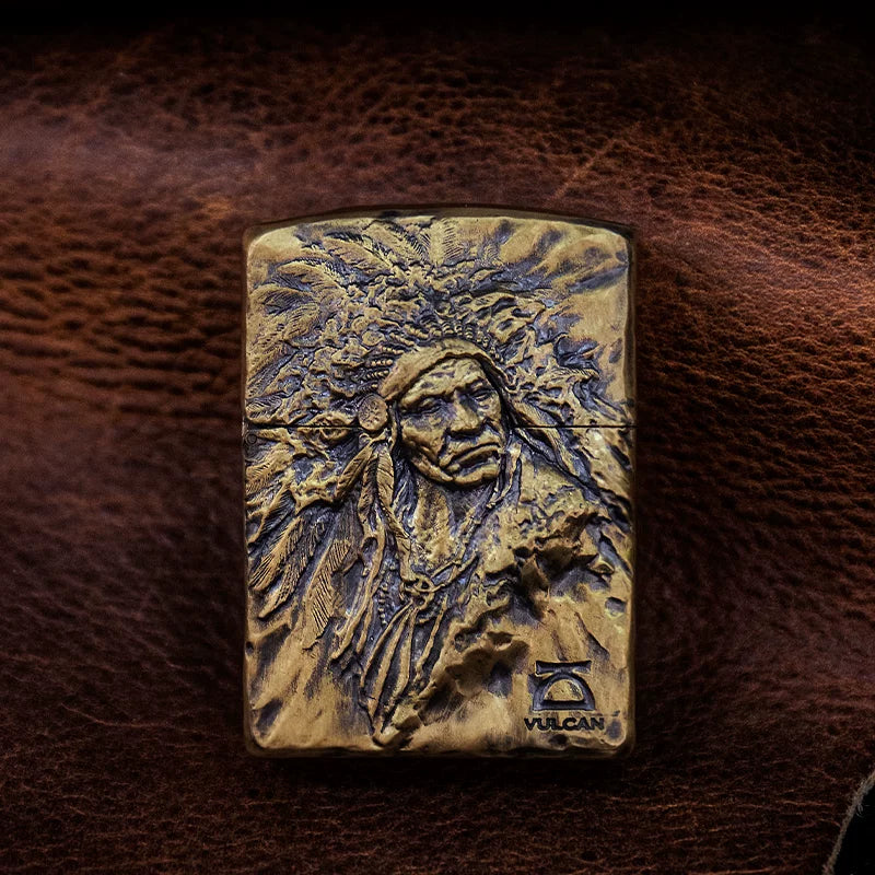 Gazing Chief Hand-Carved Biker Lighter Case 2 product angle