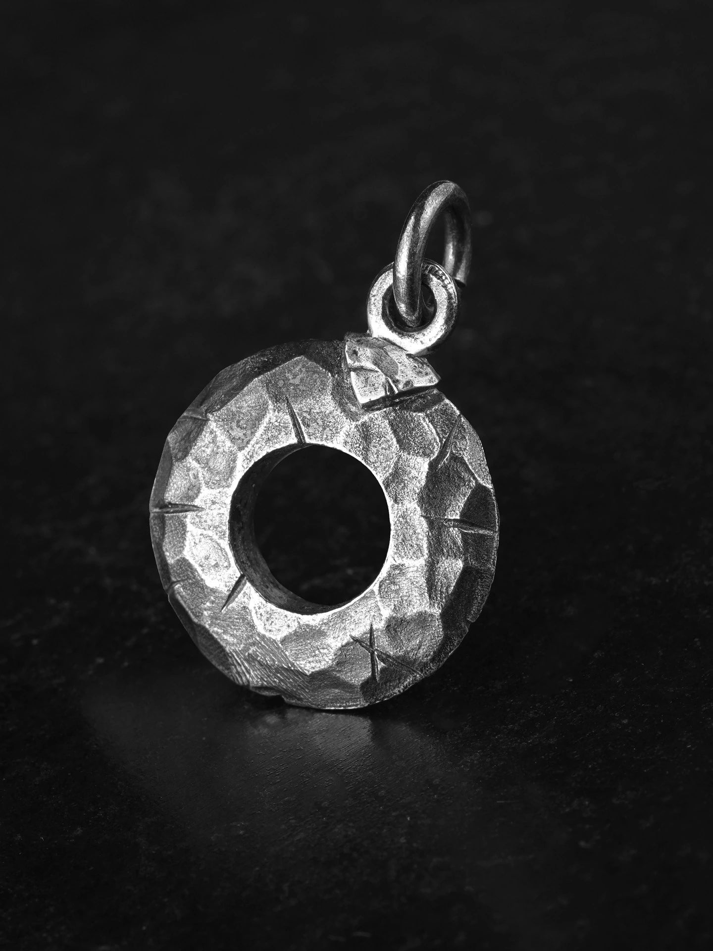 geometric nebula chain sterling silver biker pendant product view 2