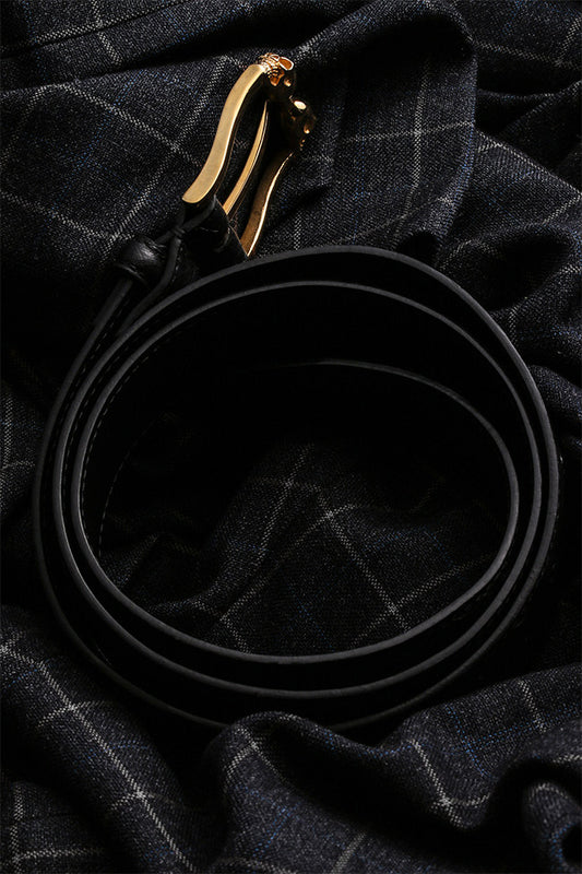 Ghost Rider Skull Ostrich Leather Biker Belt — product view