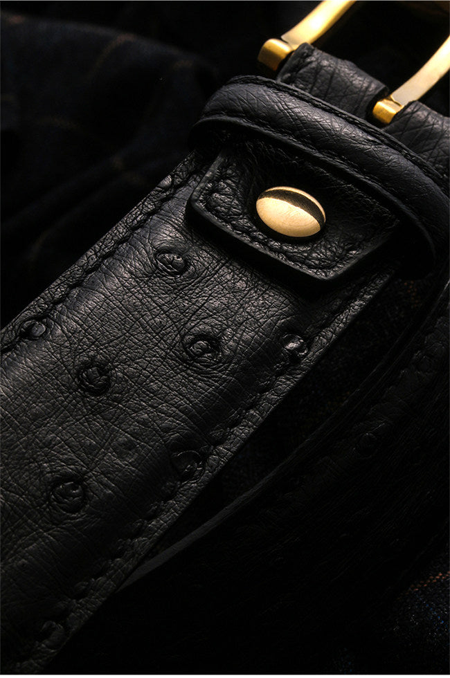 Ghost Rider Skull Ostrich Leather Biker Belt — detail view 8