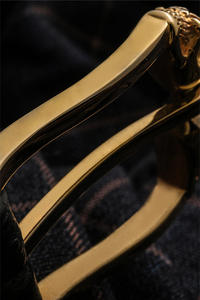 Ghost Rider Skull Ostrich Leather Biker Belt — detail view 13