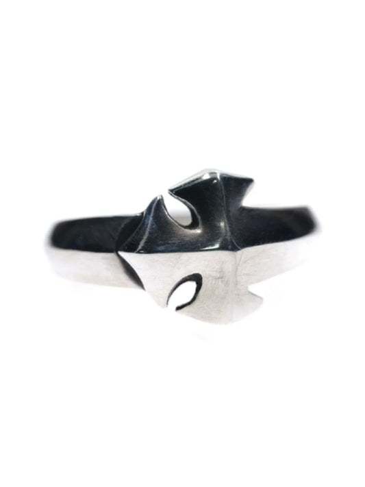 Gothic Cross 925 Sterling Silver Biker Band Ring — view 1