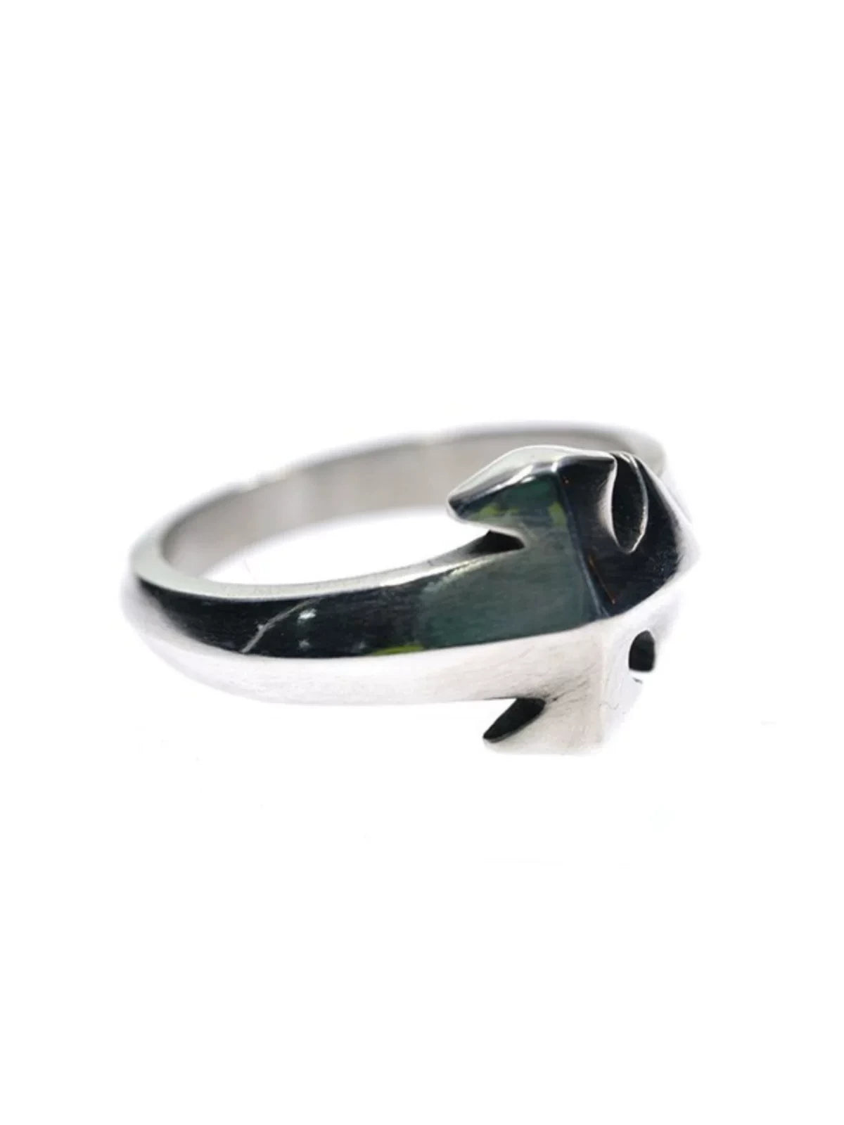 Gothic Cross 925 Sterling Silver Biker Band Ring — view 4