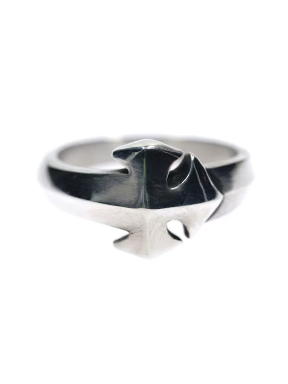 Gothic Cross 925 Sterling Silver Biker Band Ring — view 5