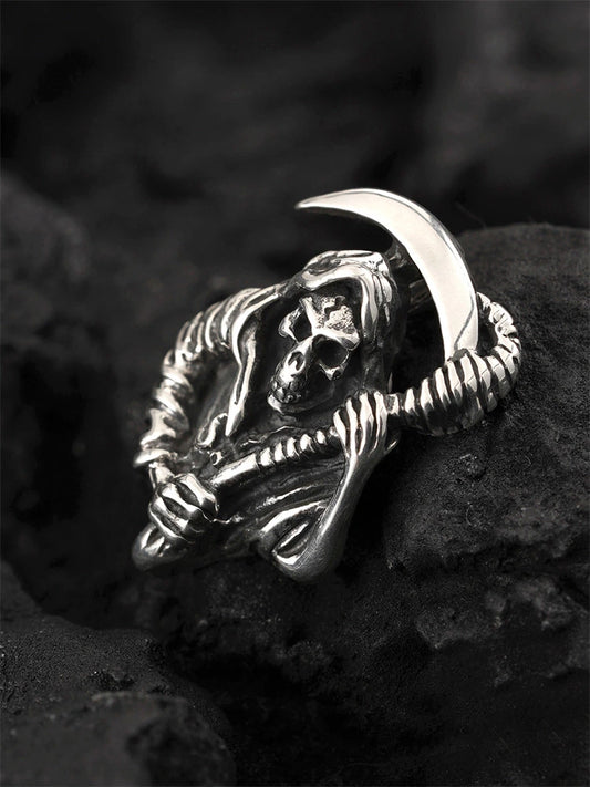 grim reaper scythe sterling silver biker pendant product view 2