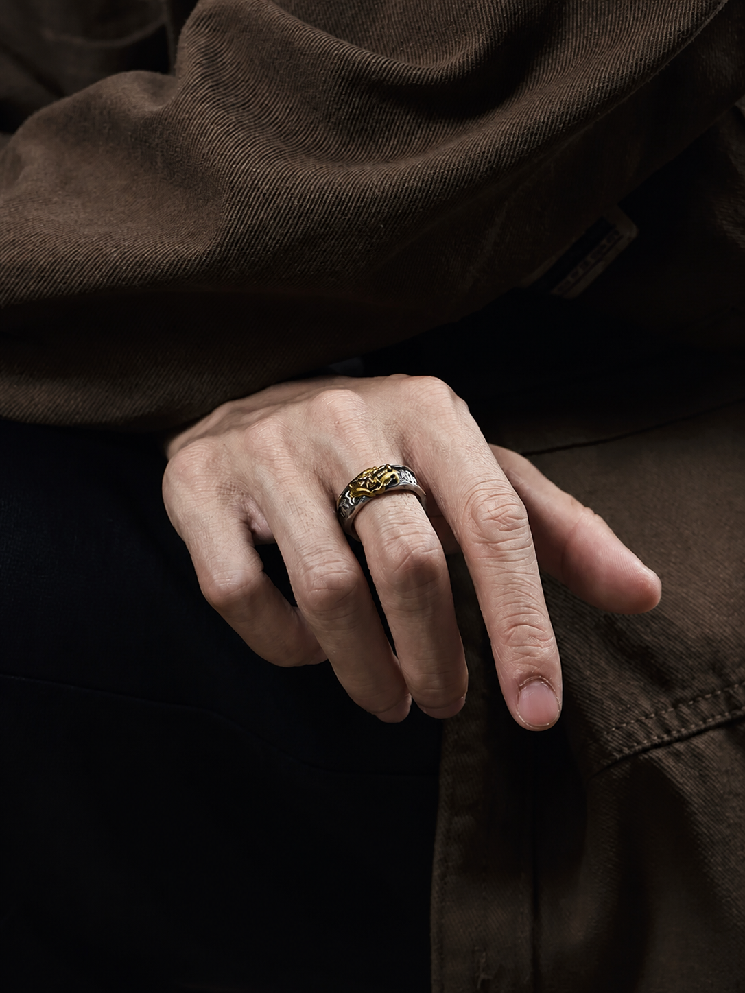 Guardian Beast Sterling Silver Biker Ring - product view 3