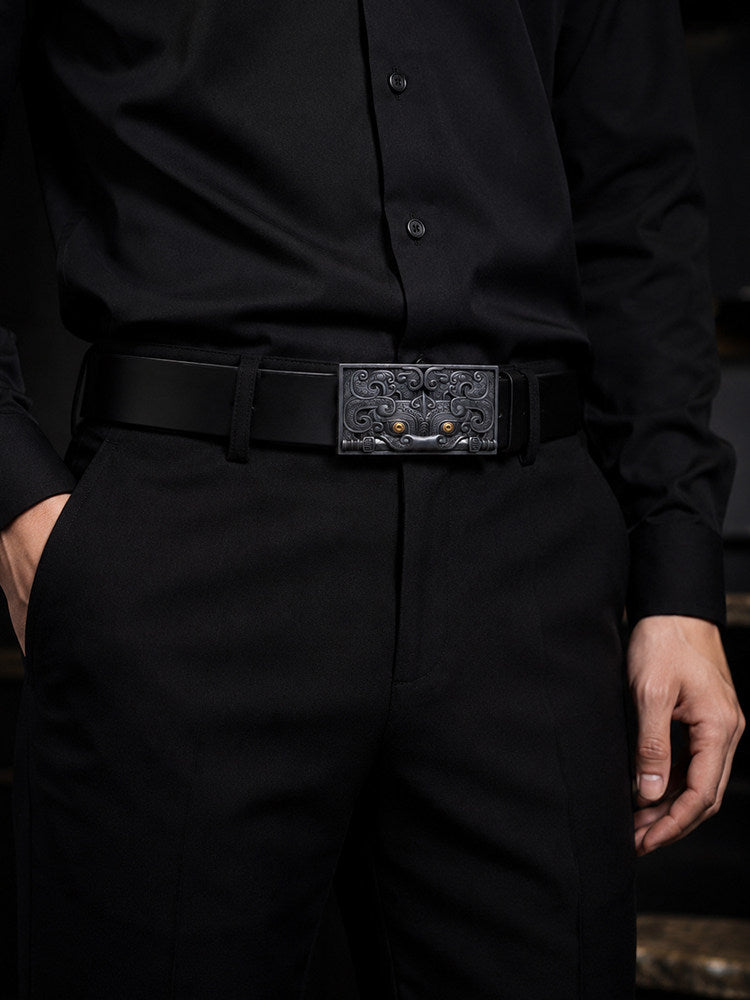 Guardian Beast Sword Silver Biker Belt — alternate product view 1